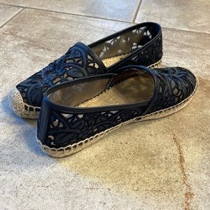 Navy blue Tory Burch Flat Espadrille Shoes
